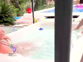 Busty MILF Teases And Plays In Hot Tub With Sam Bourne