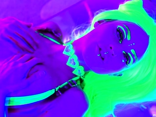 Jewelz Blu Trippy Neon Fishnet Dildo Suck and Fuck (FULL