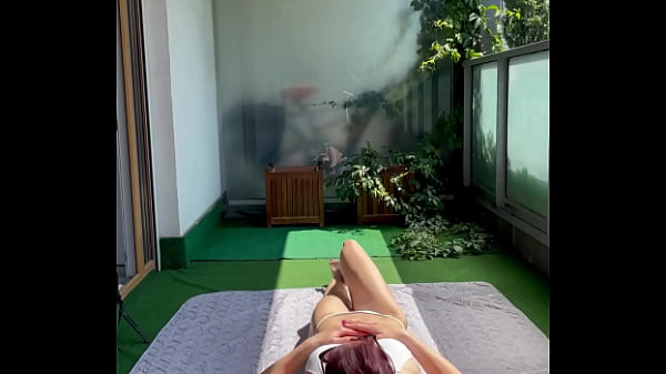 Huge Tits Neighbor Gets Cum on Her Big Feet