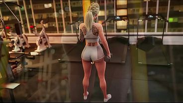 the synthetic milf in bathroom gym public