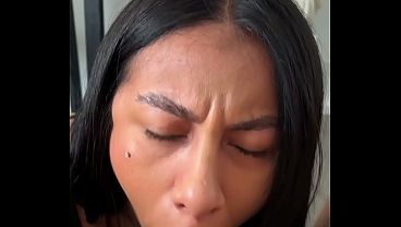 SHE SAID “FUCK MY MOUTH” – Sexy Brunette Swallows Big Dick Whole and Gives Extreme Rimjob in POV