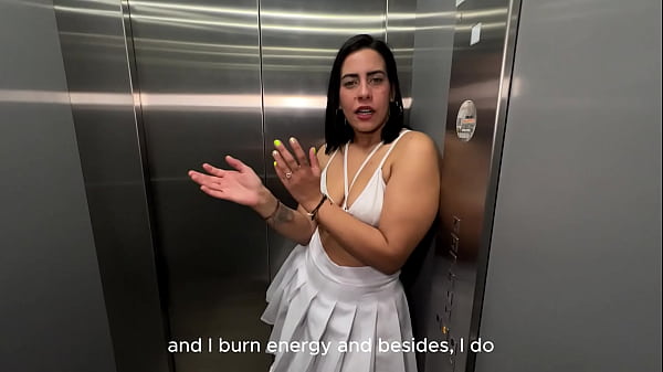Latina MILF neighbor has interracial sex with a young BBC guy in the office elevator, takes off his condom and asks for a vaginal creampie! Kylei Ellish and Sr. Matamorros