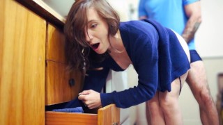Stepmom gets stuck AGAIN – (Hot milf gets FUCKED Hard)