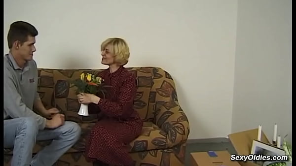 Skinny blonde amateur German mature lady Wiebke strips off for a neck massage from Frank Faber who later fingers and licks and fucks her hairy pussy