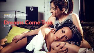 Cute lesbian blondes enjoy each others sexy bodies