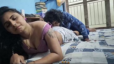 Hot Saree Romance – Bhabhi and Devar Lip Lock with Boobs Pressing Part -2