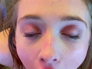 Bitch gives wam blowjob and handjob in pov scene